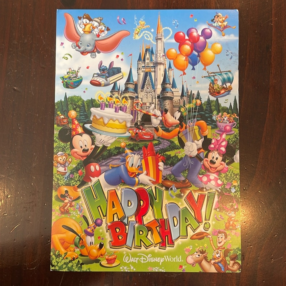 Disney World, Happy Birthday Autographed Card
